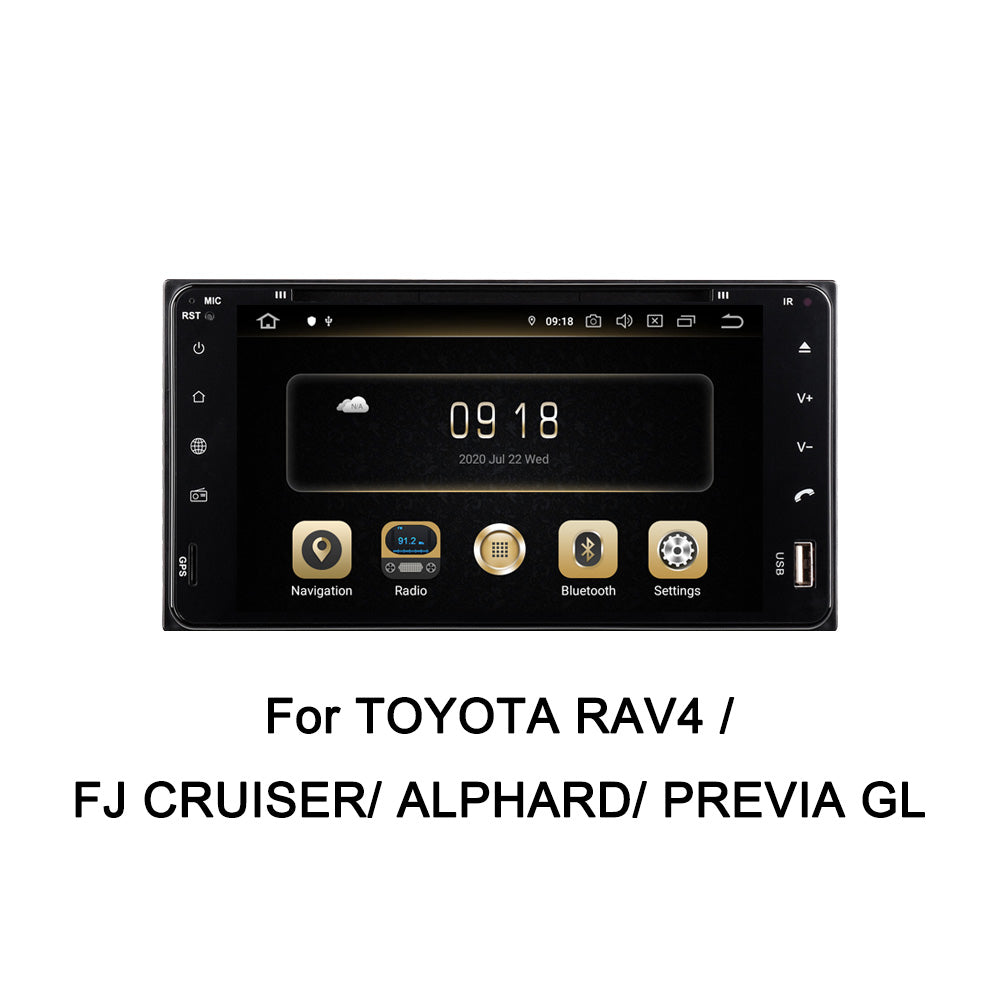 Car Multimedia Radio For TOYOTA RAV4 /FJ CRUISER/ ALPHARD/ PREVIA GL Android Auto & Wireless CarPlay 4G GPS 2din autoradio