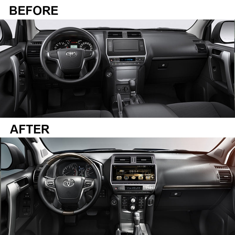 KSPIV 10.1 Inch Android Car Radio For Toyota Prado / LC150 / Prado 150 2018- Comparison of before and after installation