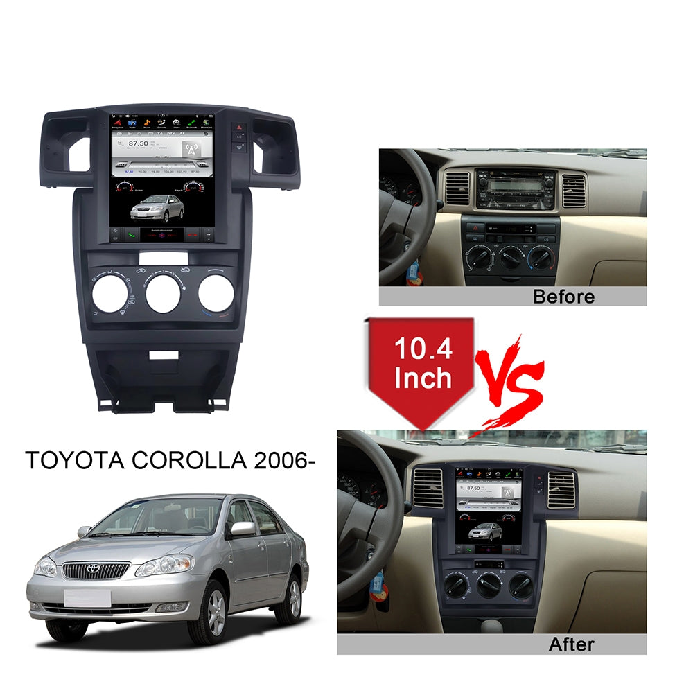KSPIV Android Car Bluetooth Audio Player For TOYOTA Corolla 2006- 10.4 Inch Vertical Screen Multimedia DSP