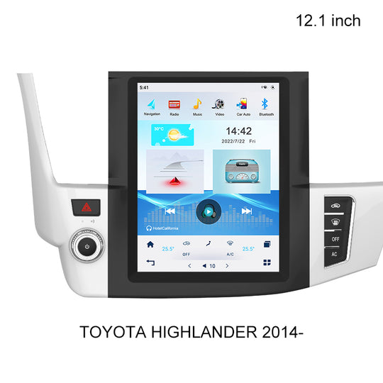 KSPIV Car Video Player For TOYOTA HIGHLANDER 2014- 12.1 Inch Tesla Touch Screen in Dash GPS Navigation with Carplay