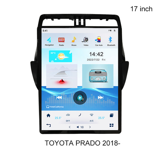 KSPIV Android 17 Inch Tesla Style Vertical Big Screen Car Radio For TOYOTA PRADO 2018- GPS Navigation Head Unit with Bluetooth, WIFI, Mirror Link