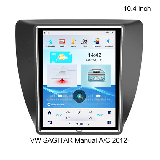 KSPIV Android 10.4 Inch Tesla Style Screen Car Radio Multimedia Player For VW SAGITAR Manual A/C 2012- 2 Din Bluetooth Navigation GPS Auto Stereo CarPlay