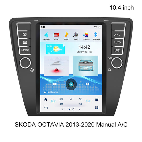 KSPIV Android Tesla Vertical Screen Car Multimedia Stereo For SKODA OCTAVIA 2013-2020 Manual A/C GPS Navigation Auto radio Head Unit