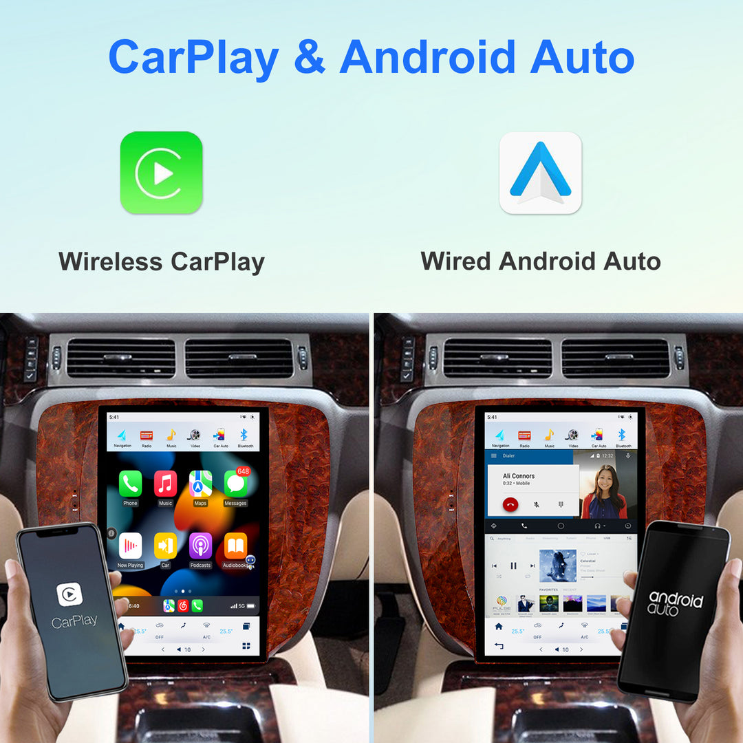 12.1 Cola Tesla Ekrano Aŭta Radio Por GMC Yukon 2007-2015 /Chevrolet Tahoe 2007-2015 Manlibro A/C Android Aŭtomata Aŭto Stereo Plurmedia Ludilo Ĉefunuo Sendrata Carplay