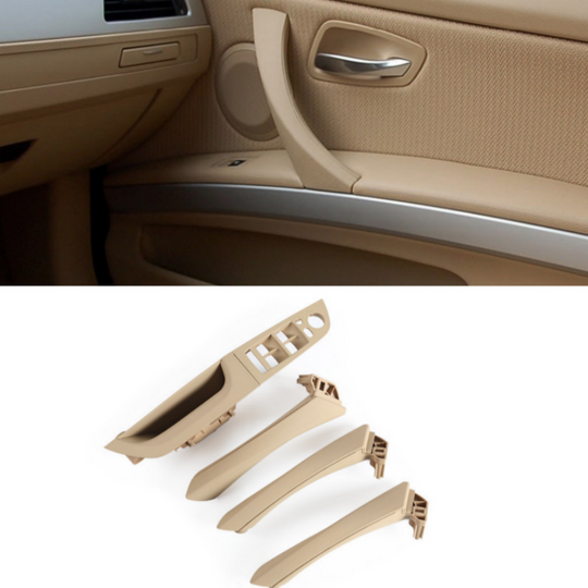 For BMW 3 Series 2004-2012 E90. E91. E92 Inner Handle Seven-Piece Set, Left-Hand Drive Version Interior Door Pull Handle Replace Cover Car Door Handle