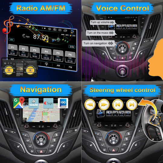 KSPIV Android 12 4+64G Car DVD Player For HYUNDAI Veloster 2011- Car GPS Navigation Veloster DVD radio Multimedia Player