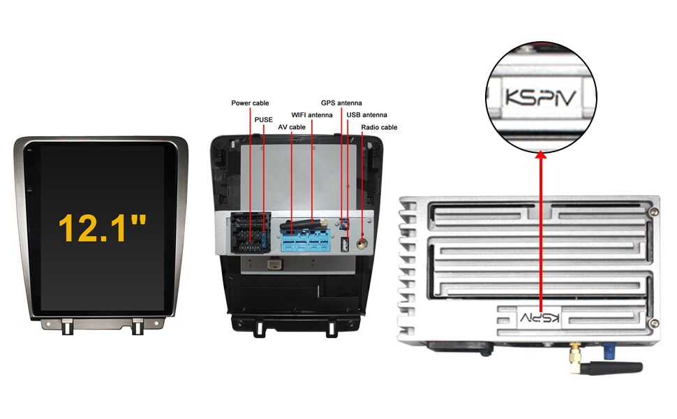 KSPIV Android 11 Tesla Style Vertical Screen for Ford Mustang 2012-2014 GPS Navigation Auto Radio Stereo Head Unit