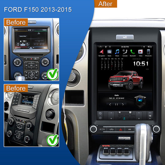 Por Ford F150 2014-2015 Manlibro/AUTO A/C Vertikala Ekrano 12.1 Coloj Android Aŭta Radio Stereo Video Navigado Plurmedia Ludilo 
