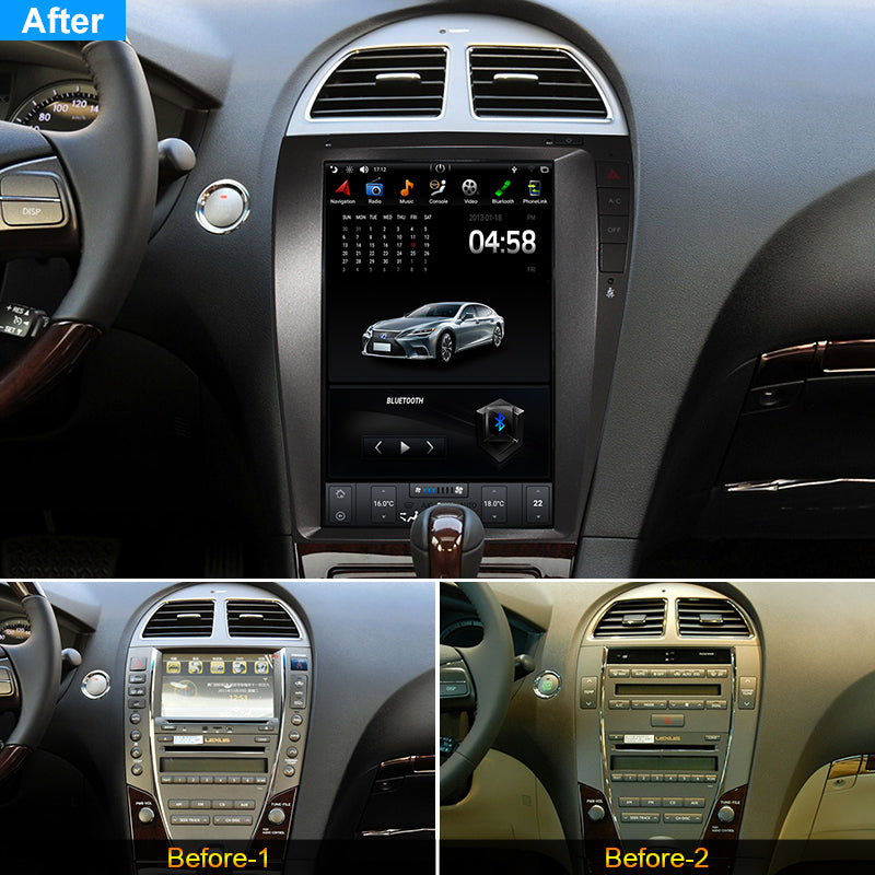 KSPIV Tesla Ekrano Aŭta Radio Por Lexus ES 2006-2012 Plurmedia Videoludilo Android Auto Carplay GPS Stereo 1Din Ĉefunuo