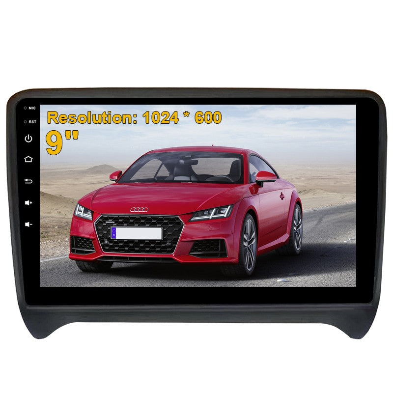 Android 10 1 Din Aŭta Radio 9" Ekrano por AUDI TT 2006-2012 Plurmedia Videoludilo Aŭtomata Stereo GPS en Dash Navigado Carplay