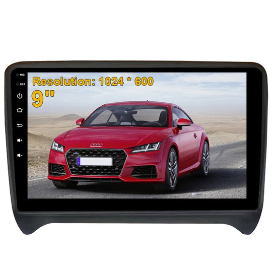 Android 10 1 Din Aŭta Radio 9" Ekrano por AUDI TT 2006-2012 Plurmedia Videoludilo Aŭtomata Stereo GPS en Dash Navigado Carplay