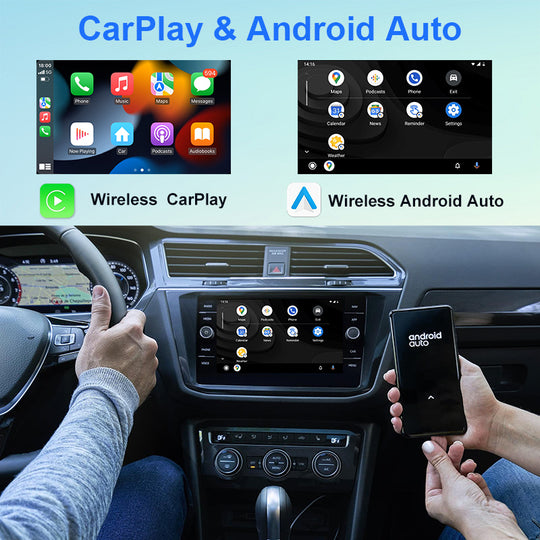 CarPlay Ai Box-Adaptilo Kspiv Sendrata Android Aŭtomata &amp; Apple CarPlay Sendrata Magia Skatolo Netflix/YouTube Aŭta Video, Venas kun Android 13.0 Sistemo, 4G Reto/Google Play Elŝuta Aplikoj/Enkonstruita GPS